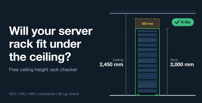 Ceiling Height Rack Checker: Will a 42U Rack Fit?